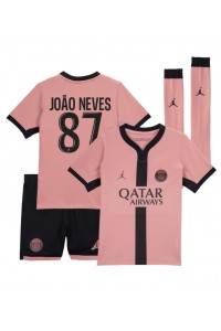 Paris Saint-Germain Joao Neves #87 Jalkapallovaatteet Lasten Kolmas peliasu 2024-25 Lyhythihainen (+ Lyhyet housut)